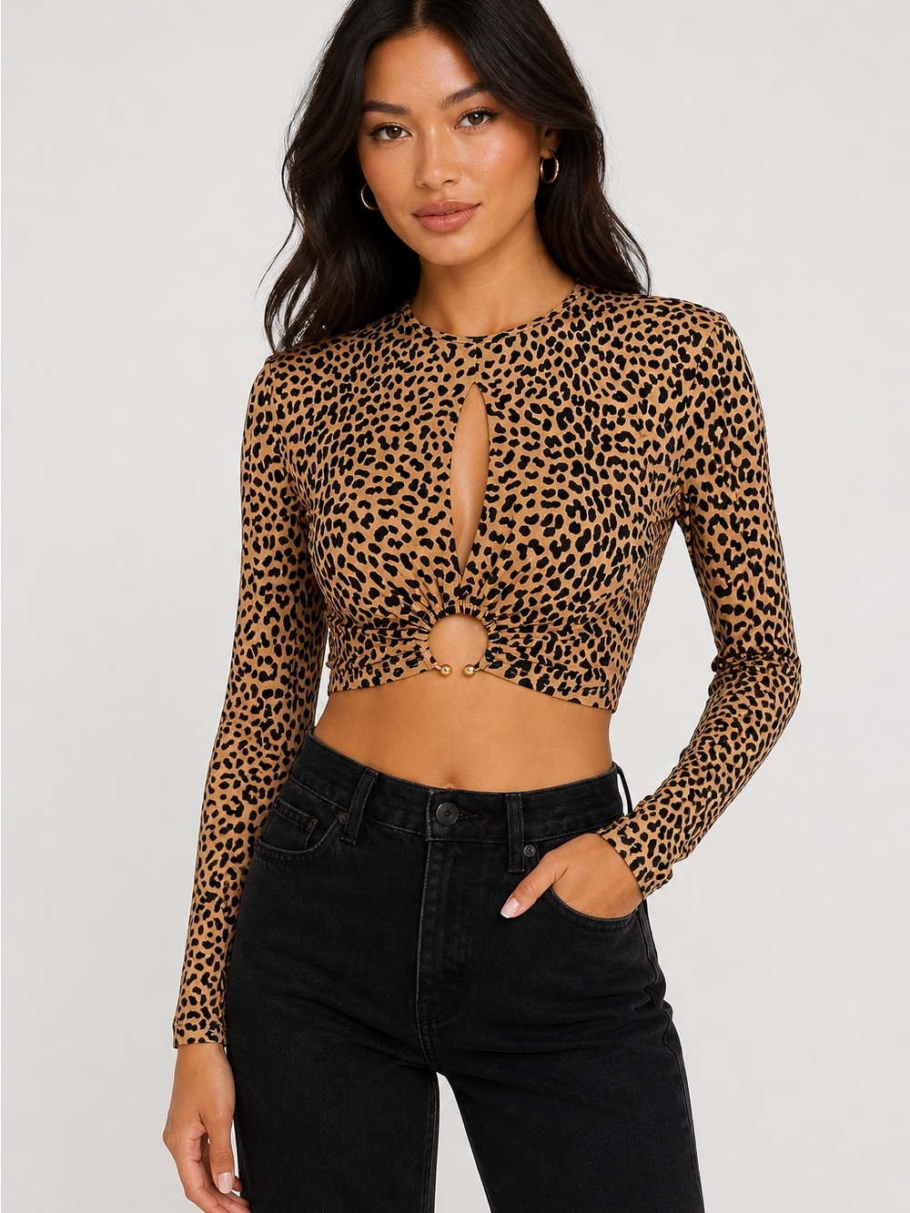 Michael Kors Animal Print Crop Top NWT